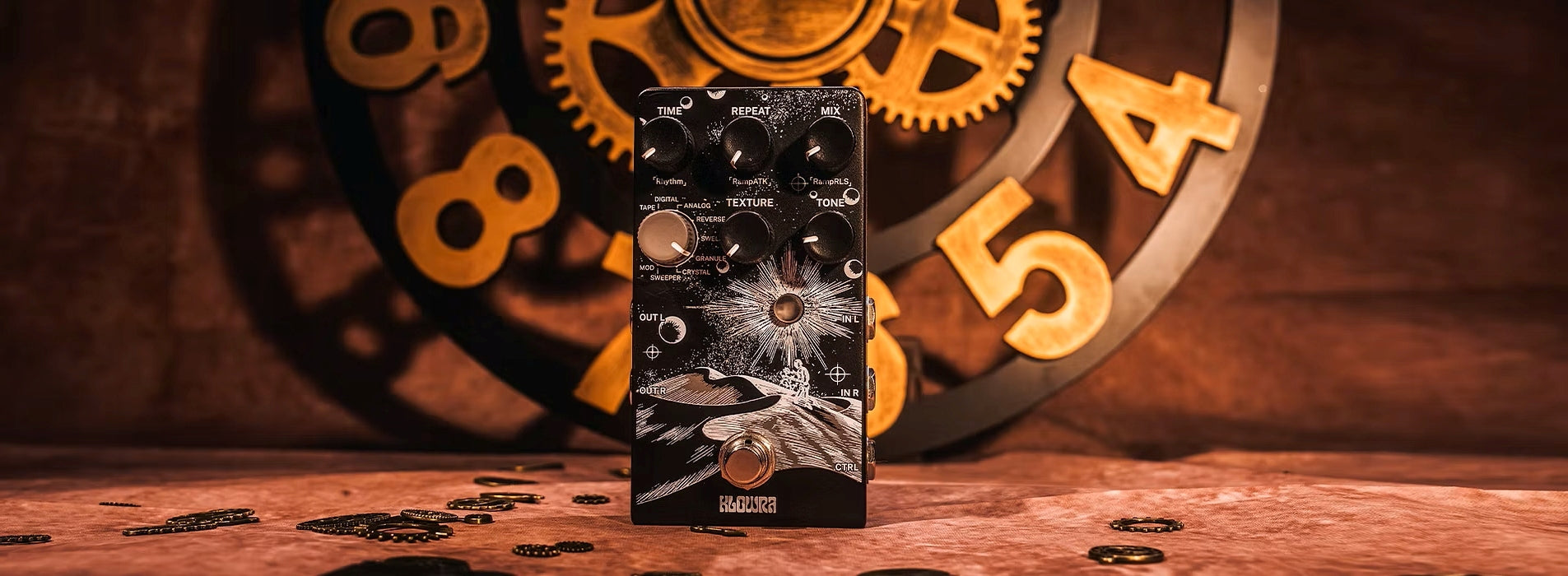 Klowra Everlast Delay stereofoniczny efekt delay z 9 typami opóźnienia