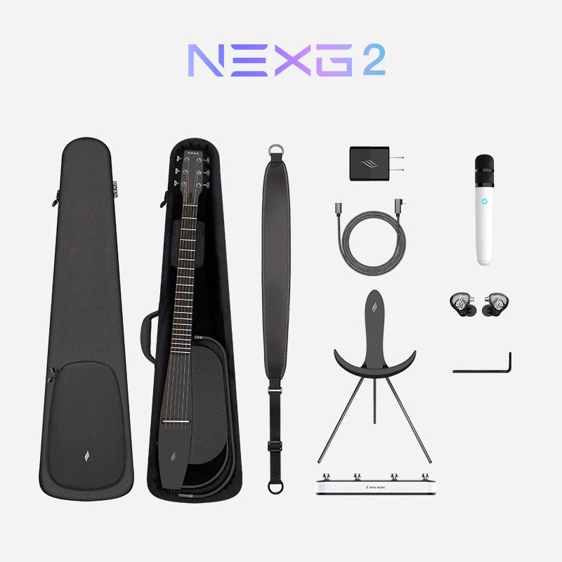 ENYA NEXG2 Delux Black - smart gitara travel z looperem, ekranem dotykowym i systemem ES3