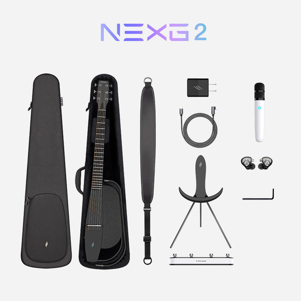 ENYA NEXG2 Delux Black - smart gitara travel z looperem, ekranem dotykowym i systemem ES3