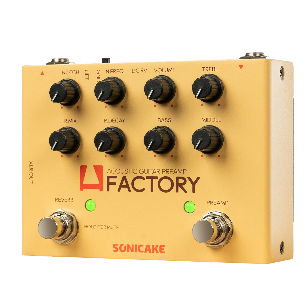SONICAKE A Factory QDS-04 – preamp / DI do instrumentów akustycznych z cyfrowym reverbem