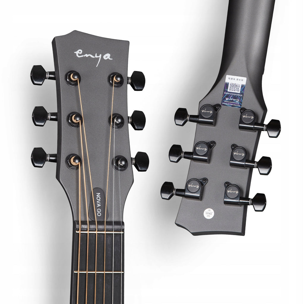 ENYA NOVA GO Black gitara akustyczna włókno węglowe podróżna zestaw