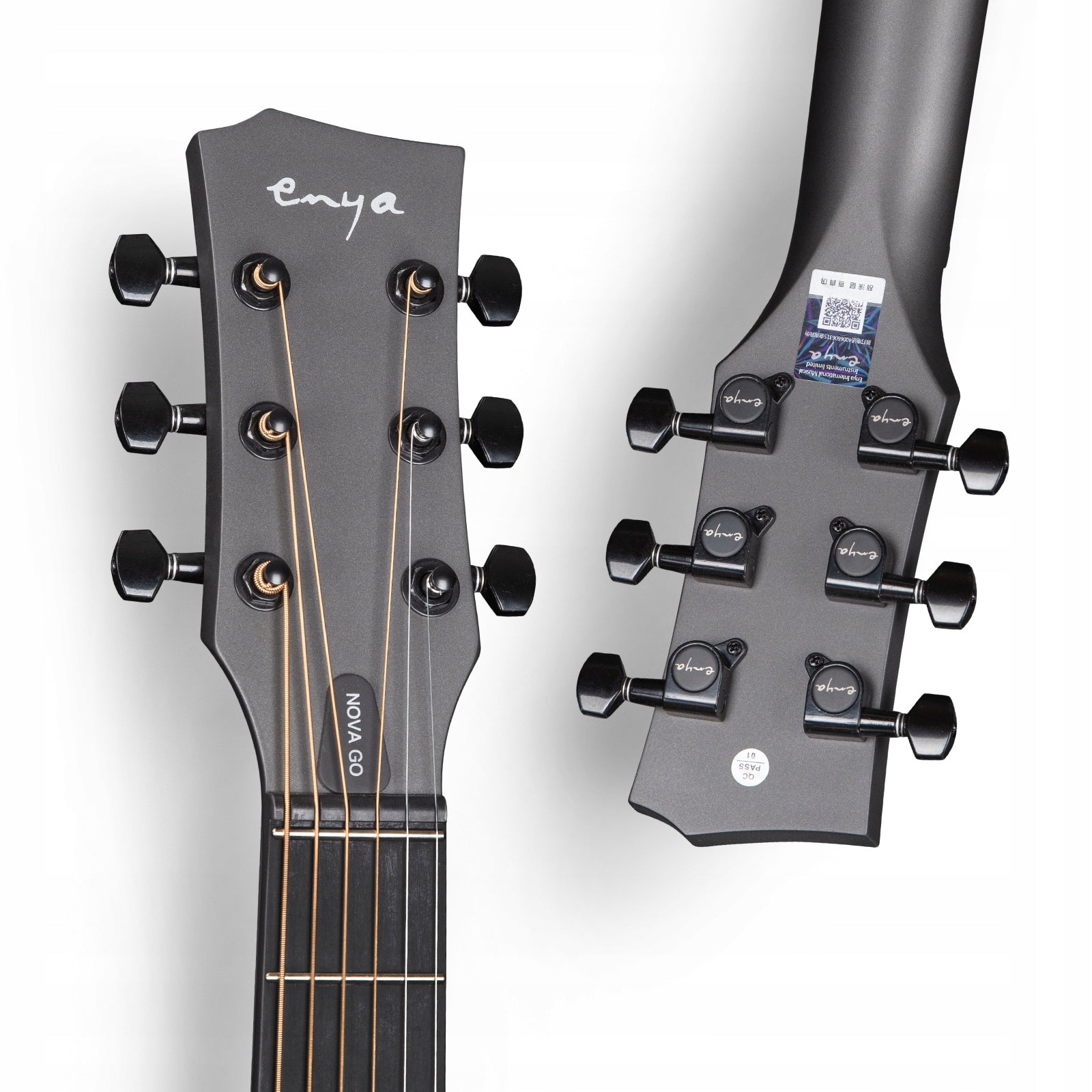 ENYA NOVA GO Black gitara akustyczna włókno węglowe podróżna zestaw