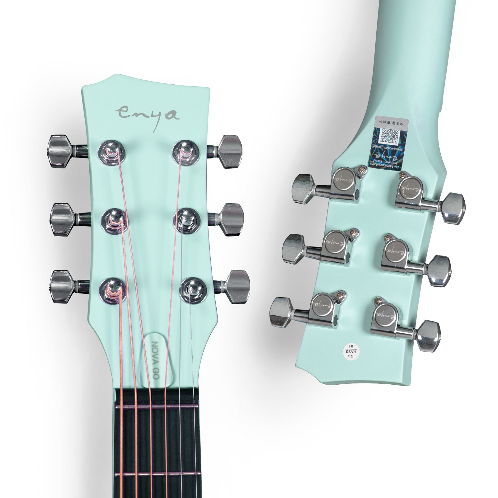 ENYA NOVA GO Blue gitara akustyczna włókno węglowe podróżna zestaw