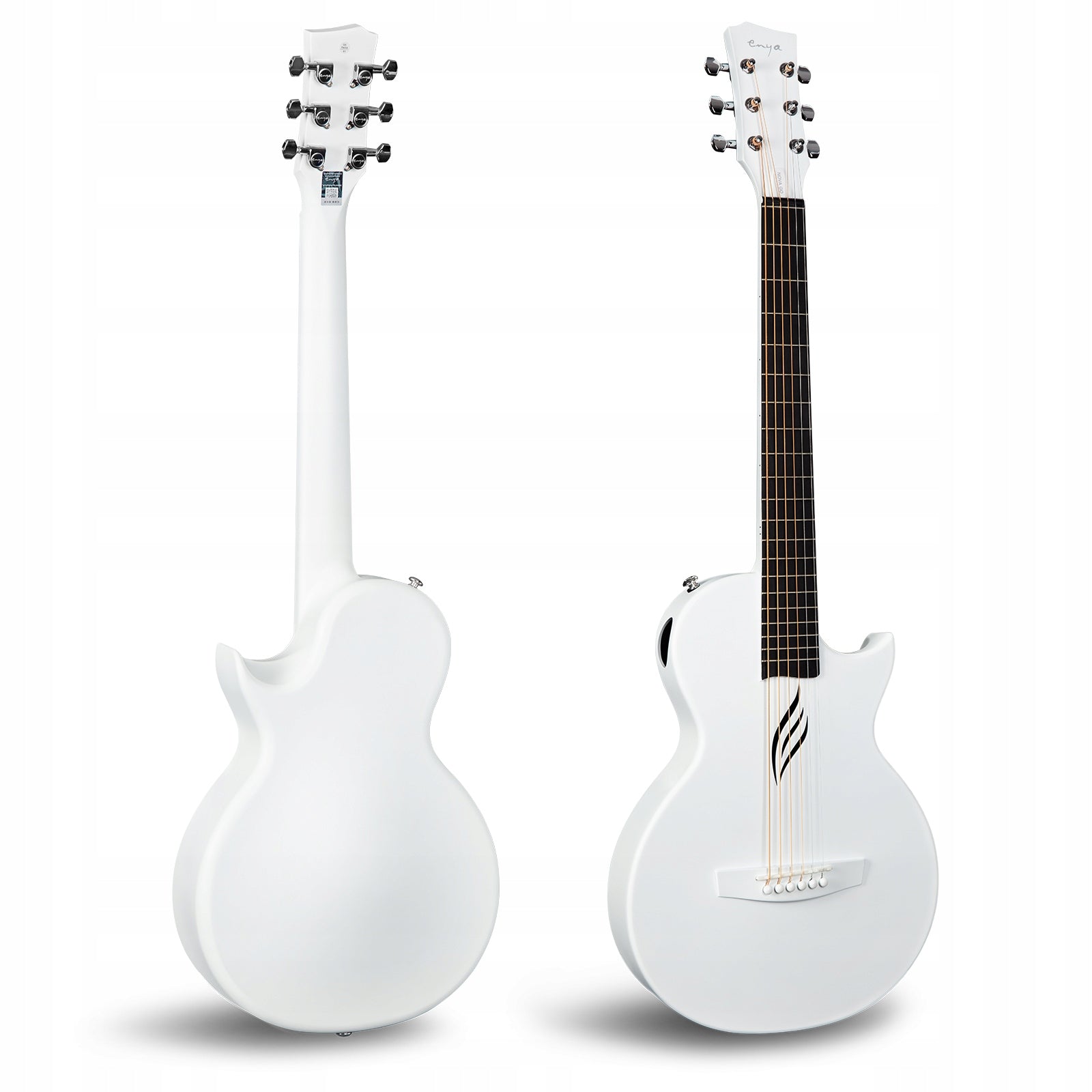 ENYA NOVA GO White gitara akustyczna włókno węglowe podróżna zestaw