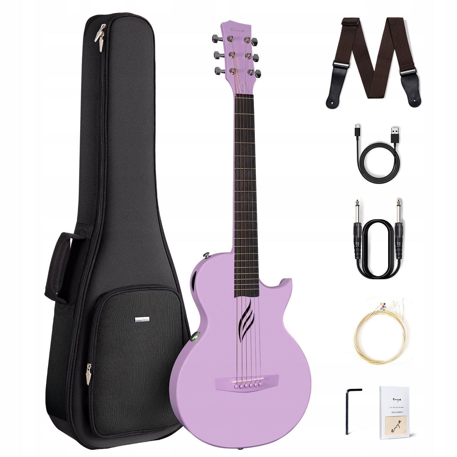 Gitara Elektroakustyczna Karbon Podróżna z efektami ENYA NOVA GO/SP1 Purple