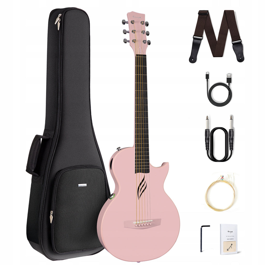 Gitara Elektroakustyczna Karbon Podróżna z efektami ENYA NOVA GO/SP1 Pink