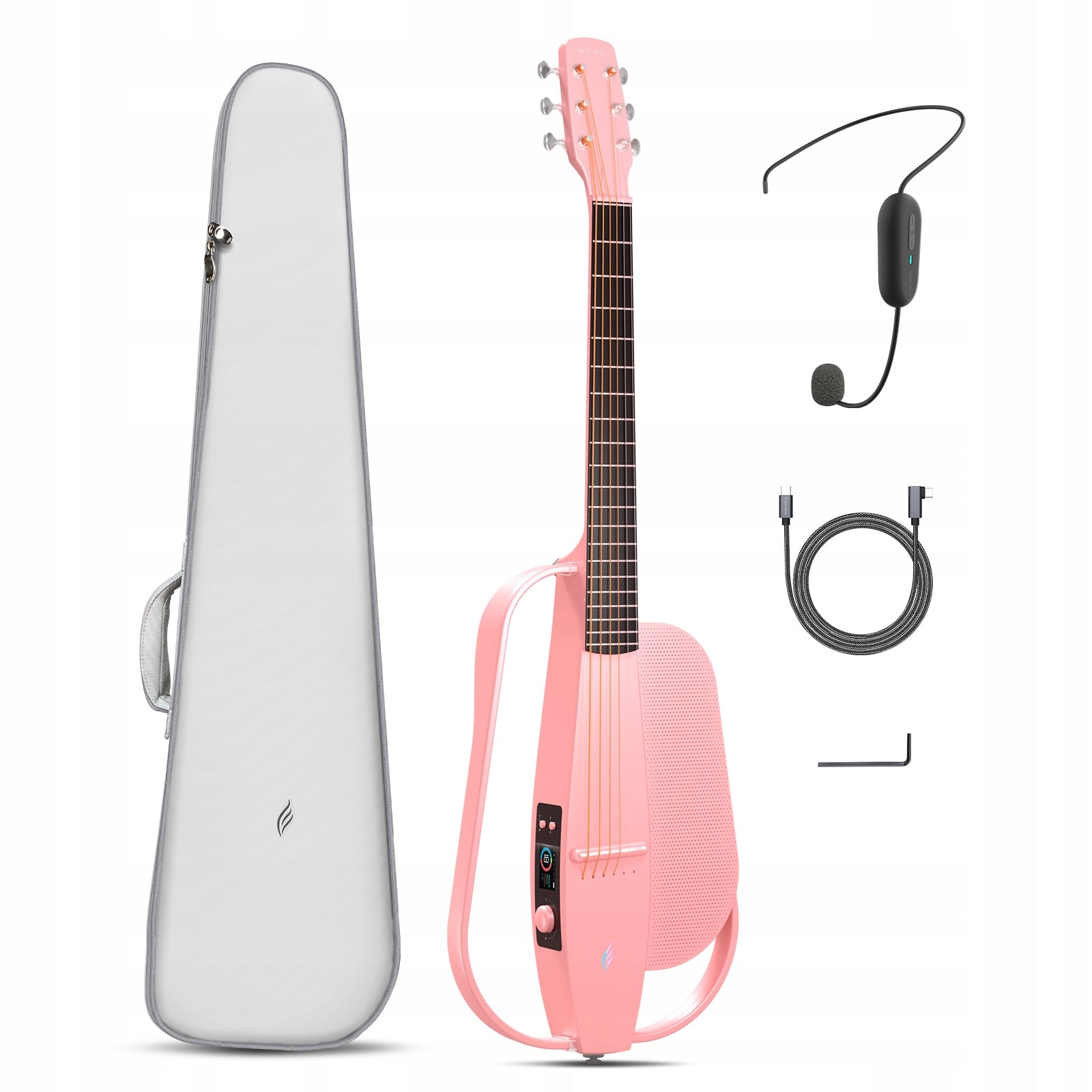 ENYA NEXG SE Pink gitara elektroakustyczna karbon z efektami i głośnikiem