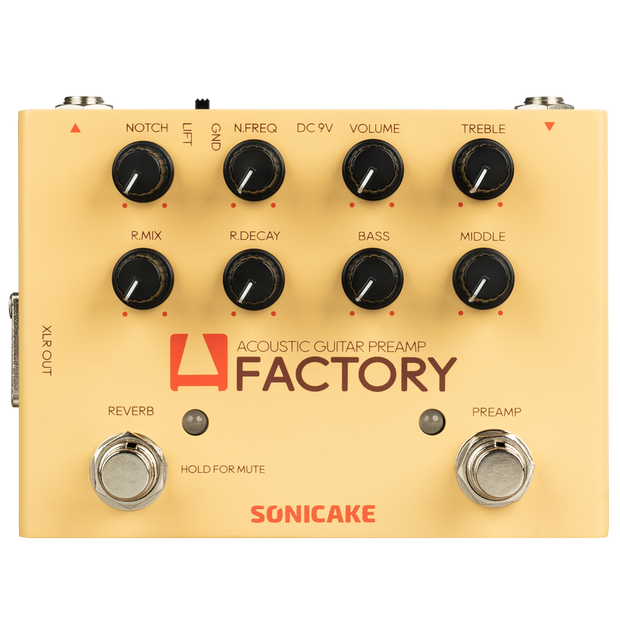 SONICAKE A Factory QDS-04 – preamp / DI do instrumentów akustycznych z cyfrowym reverbem