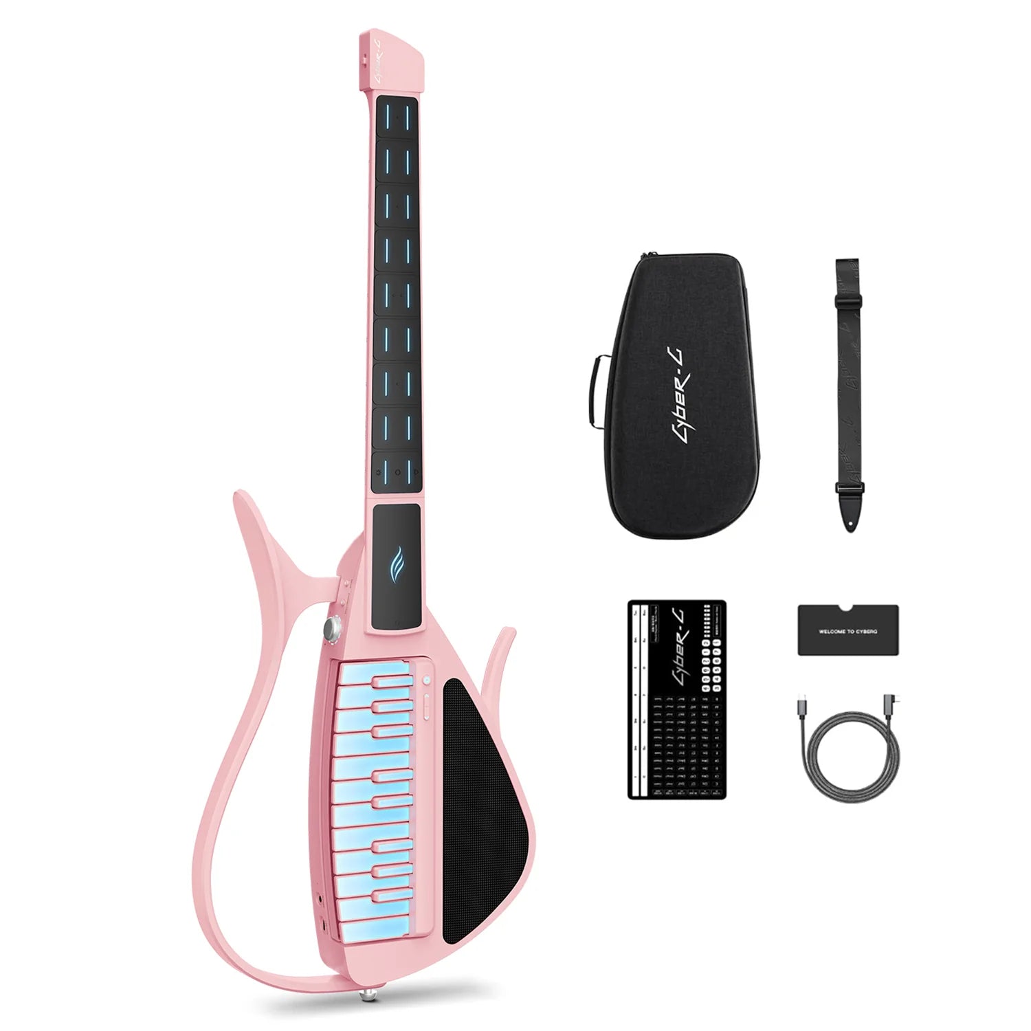 Enya Cyber-G PK inteligentna gitara bezstrunowa różowa