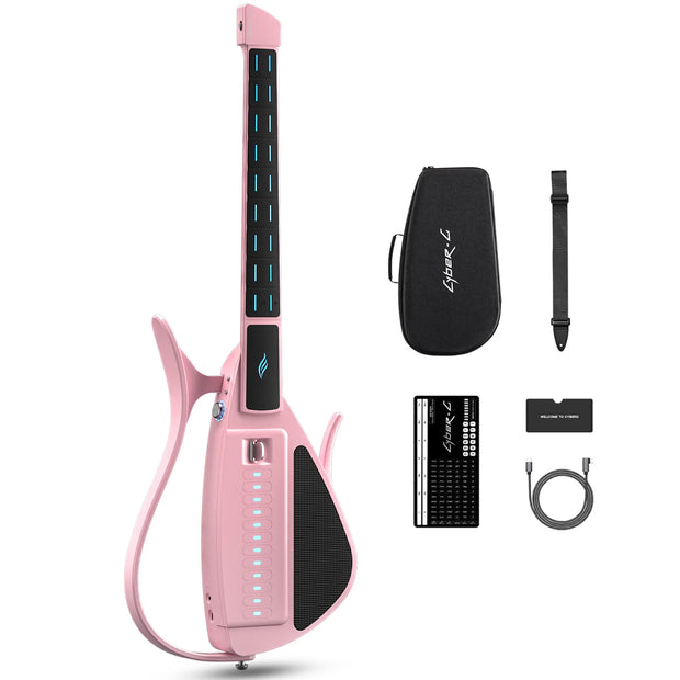 Enya Cyber-G PK-P inteligentna gitara bezstrunowa z modułem kostki różowa