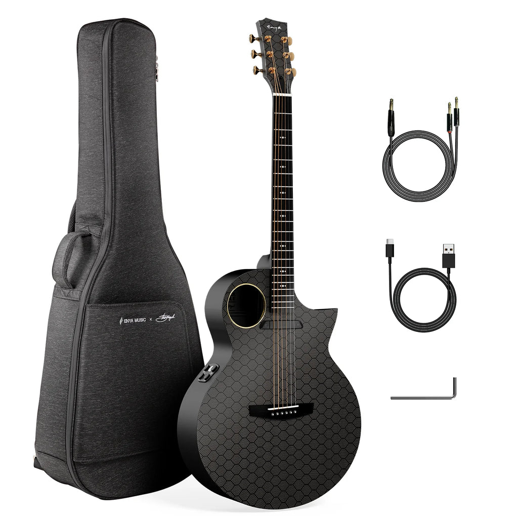 Enya X4 Pro Black Hole Luca Stricagnoli Signature gitara elektroakustyczna carbon fiber 41”
