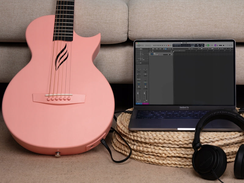 Gitara Elektroakustyczna Karbon Podróżna z efektami ENYA NOVA GO/SP1 Pink