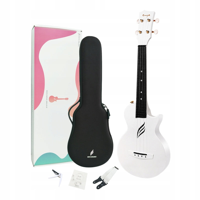 ENYA NOVA U - White Ukulele koncertowe włókno węglowe zestaw
