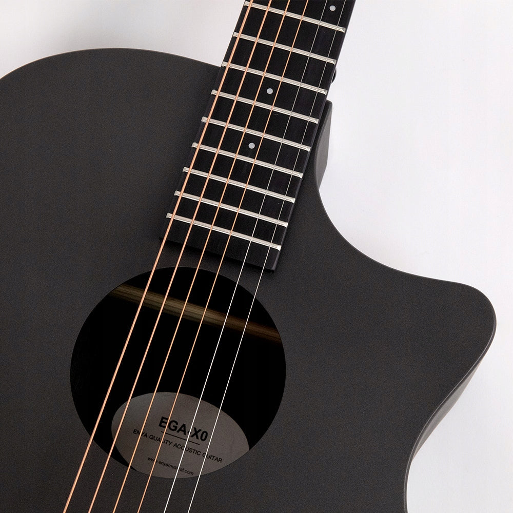 ENYA EGA-X0 Black gitara akustyczna HPL zestaw