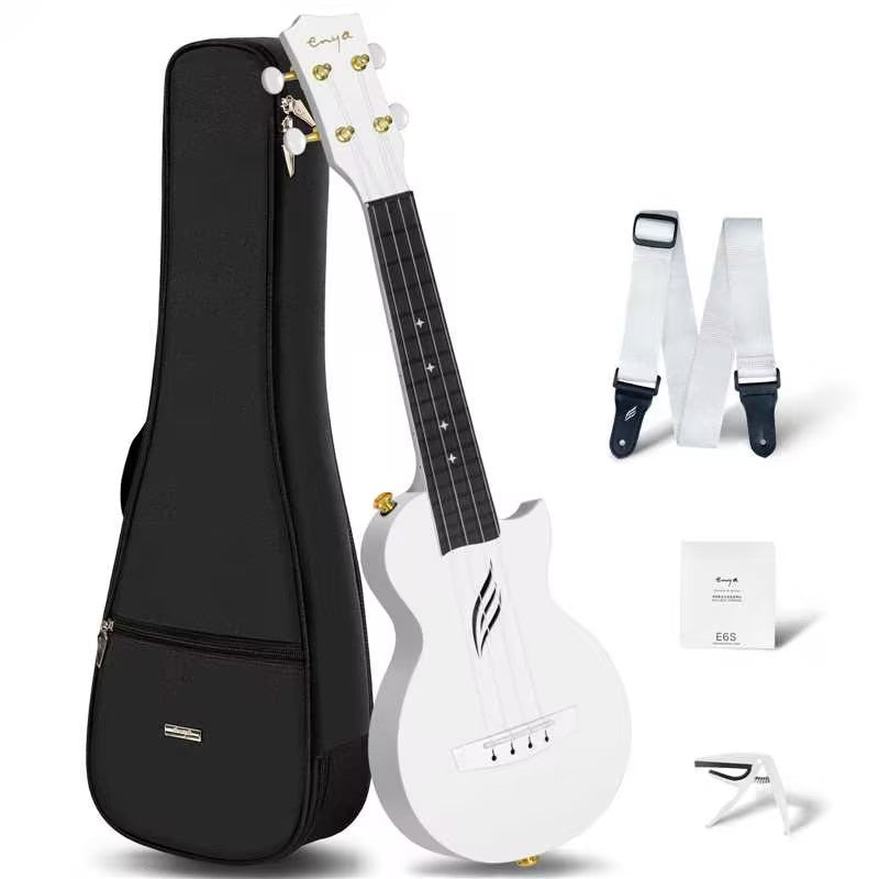 ENYA NOVA U MINI - White Ukulele sopranowe włókno węglowe zestaw