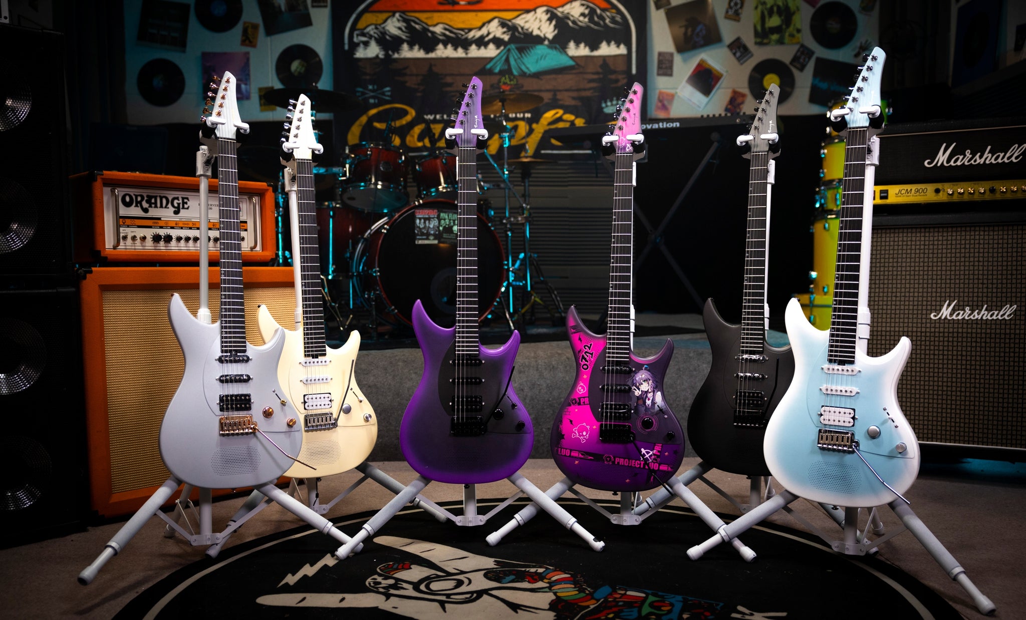 ENYA Inspire Black gitara elektryczna karbon smart z efektami