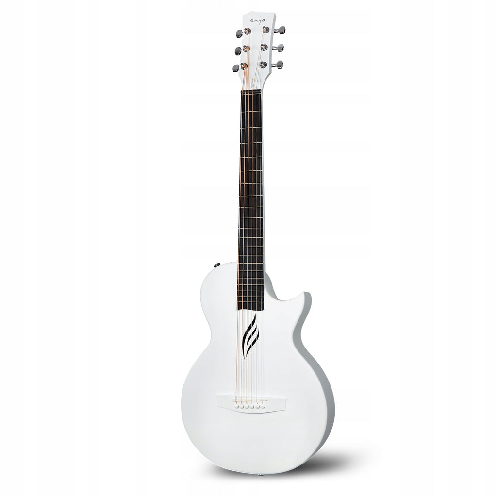 ENYA NOVA GO MINI White gitara akustyczna włókno węglowe podróżna zestaw