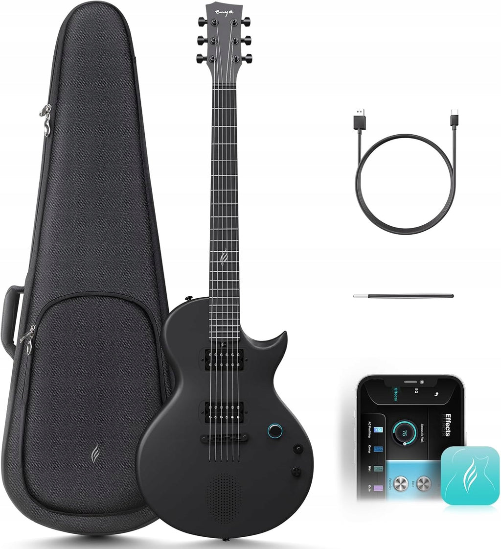 ENYA NOVA GO SONIC - Black gitara elektryczna karbon inteligentna zestaw