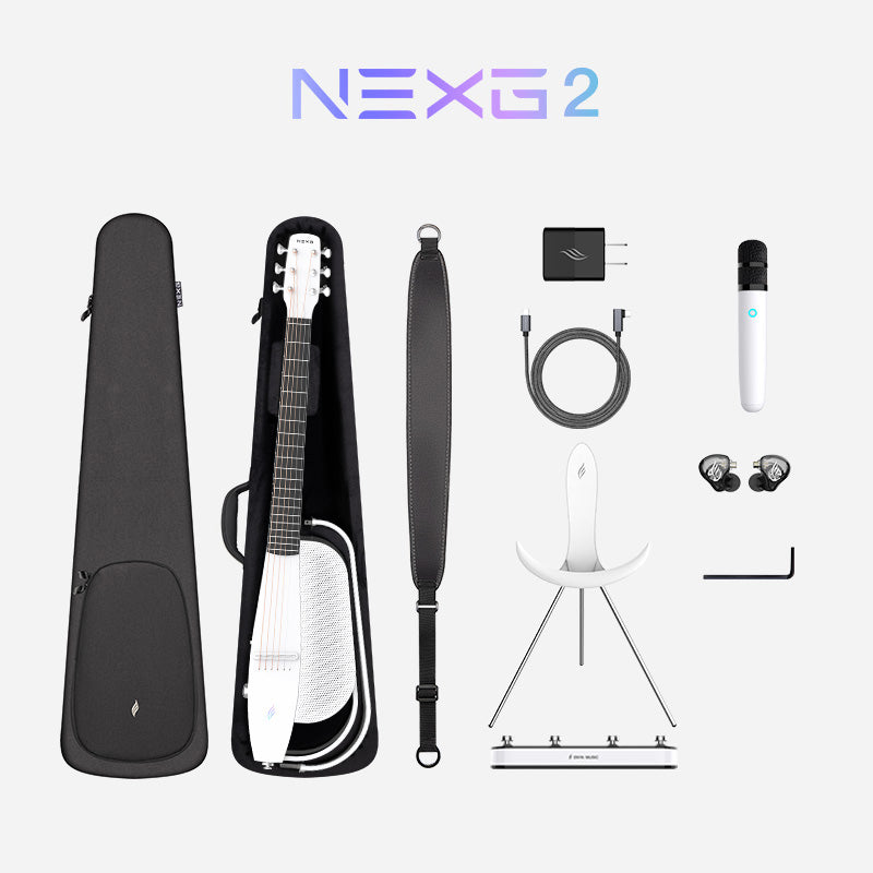 ENYA NEXG2 Delux White - smart gitara travel z looperem, ekranem dotykowym i systemem ES3