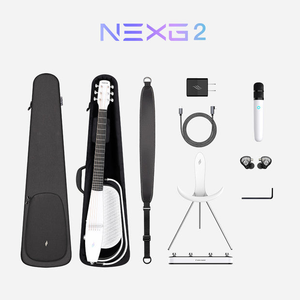 ENYA NEXG2 Delux White - smart gitara travel z looperem, ekranem dotykowym i systemem ES3