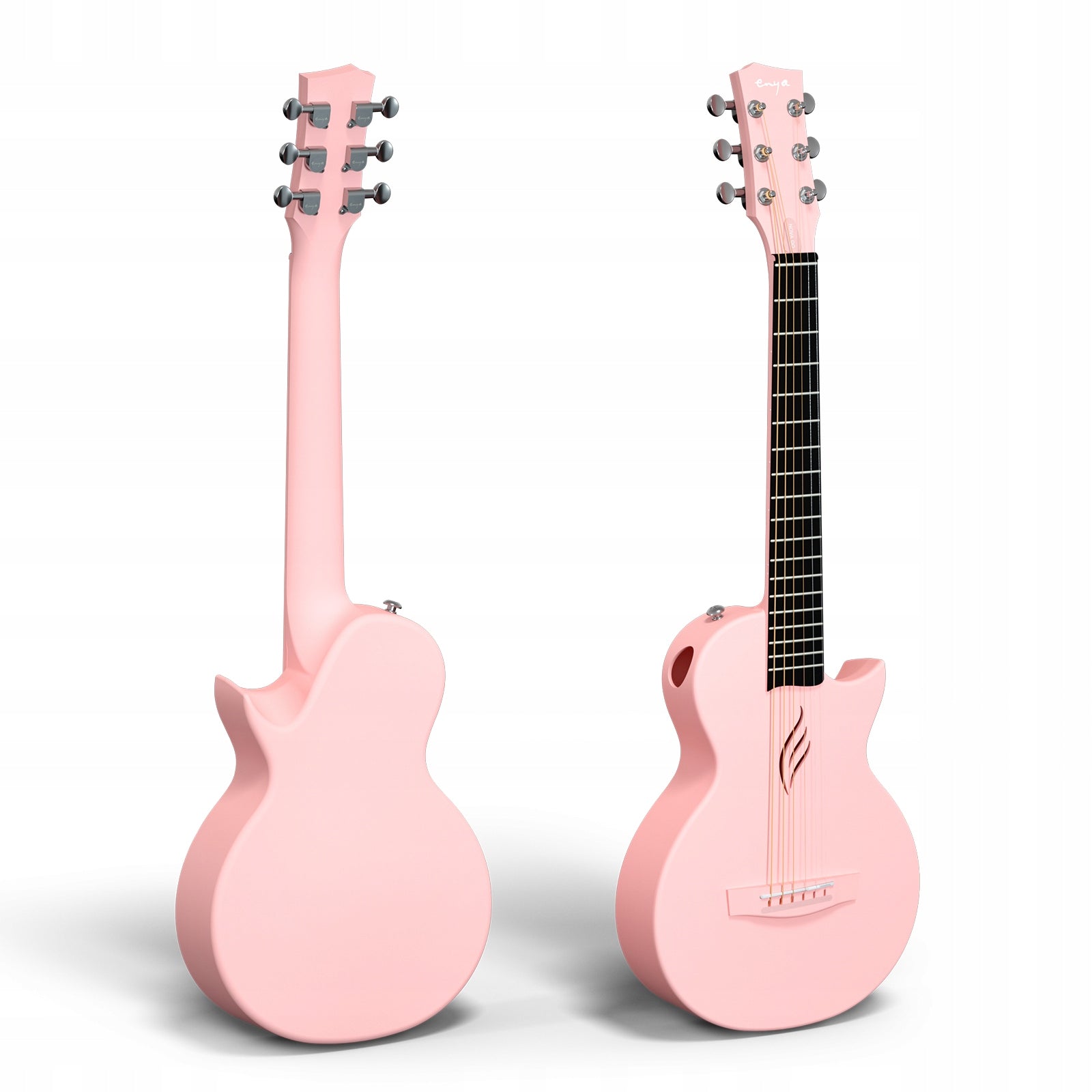 ENYA NOVA GO MINI Pink gitara akustyczna włókno węglowe podróżna zestaw