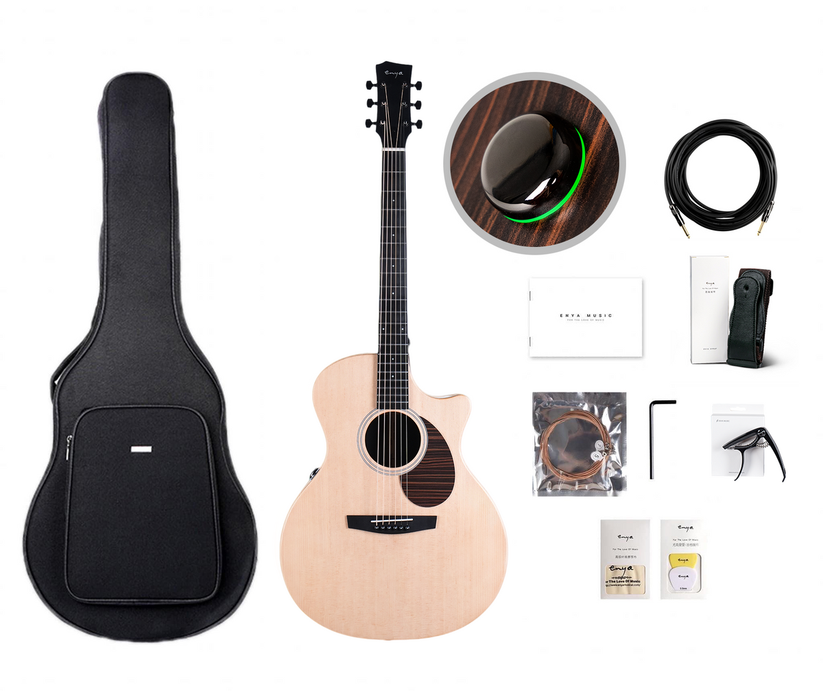 ENYA EGA-X1 PRO MAX/SP1S Natural gitara elektroakustyczna HPL z efektami