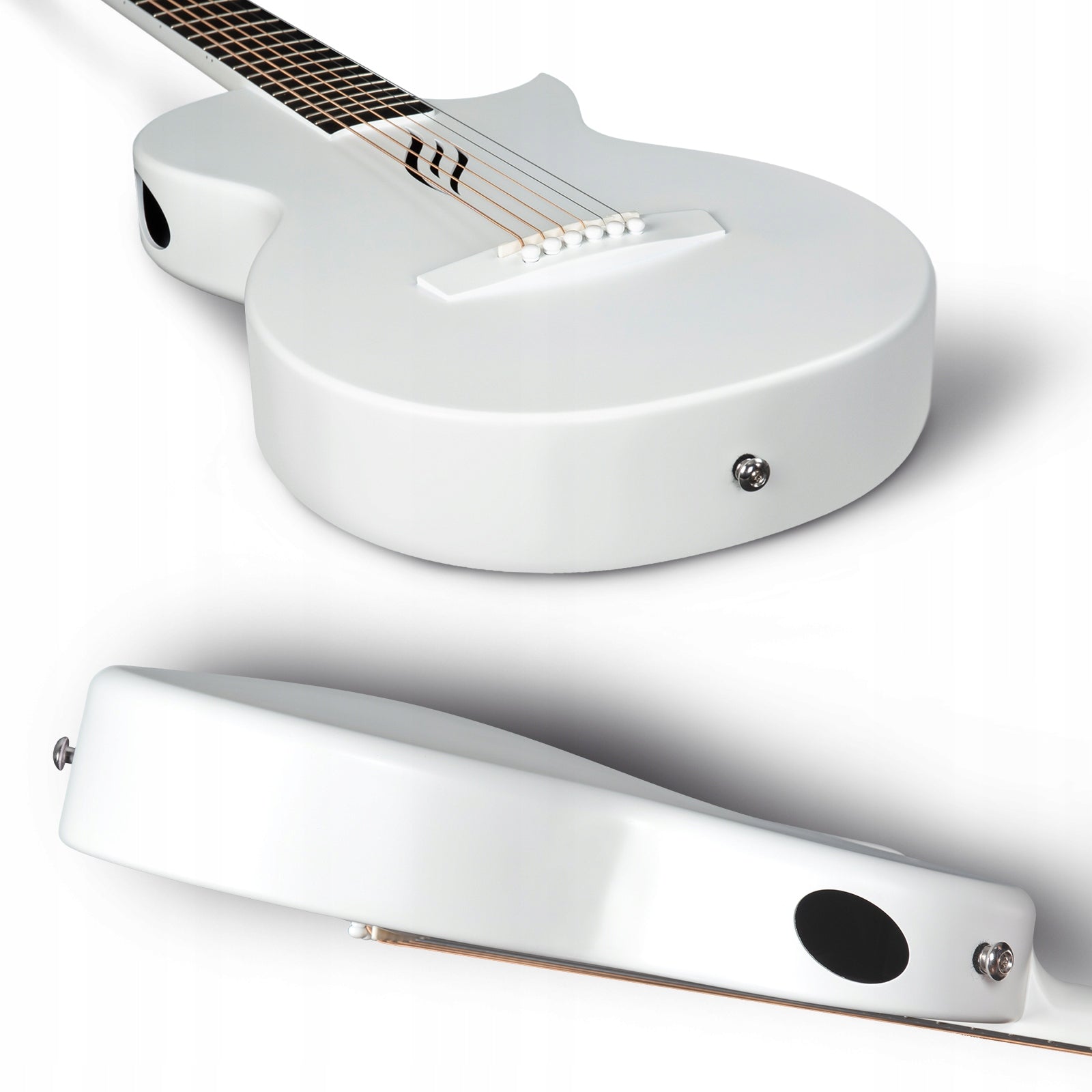 ENYA NOVA GO White gitara akustyczna włókno węglowe podróżna zestaw