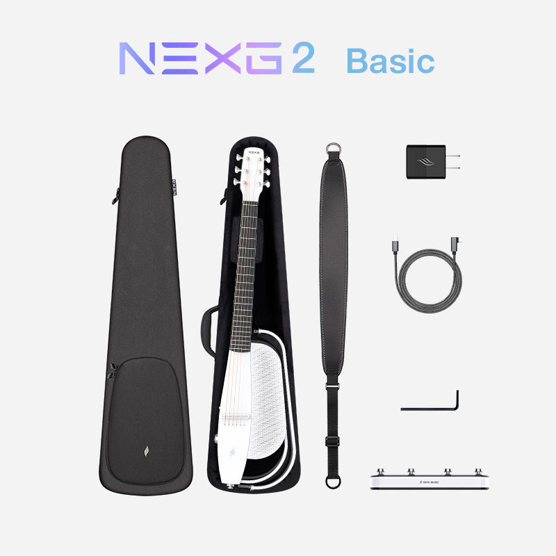 ENYA NEXG2 White Basic - smart gitara travel z looperem, ekranem dotykowym i systemem ES3