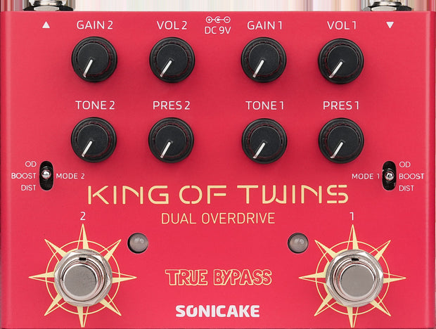 SONICAKE King of Twins QDS-08 – dwukanałowy overdrive z trybami OD / Boost / Distortion