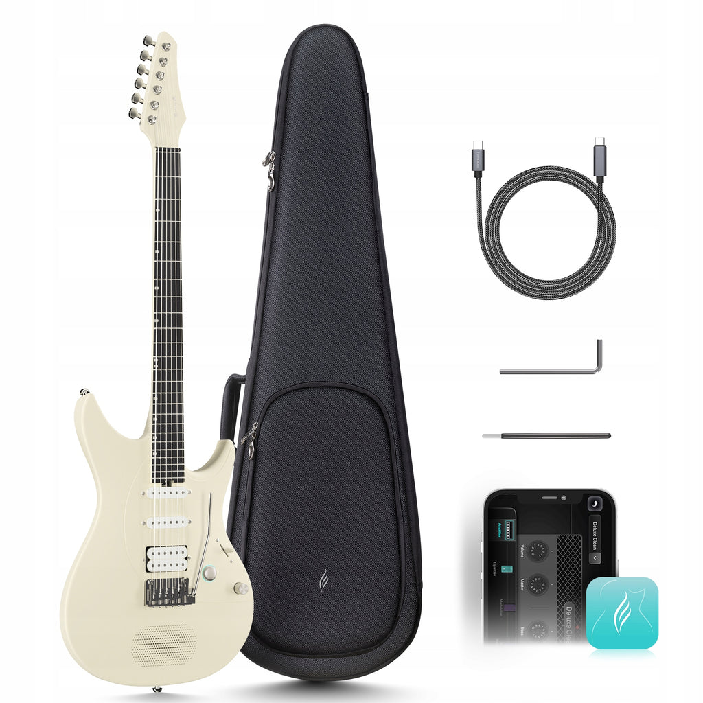 ENYA Inspire Beige gitara elektryczna karbon smart z efektami