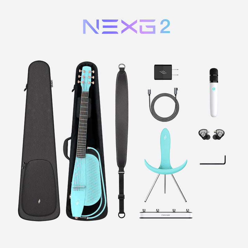 ENYA NEXG 2 Deluxe Blue – smart gitara travel z looperem, ekranem dotykowym i systemem ES3
