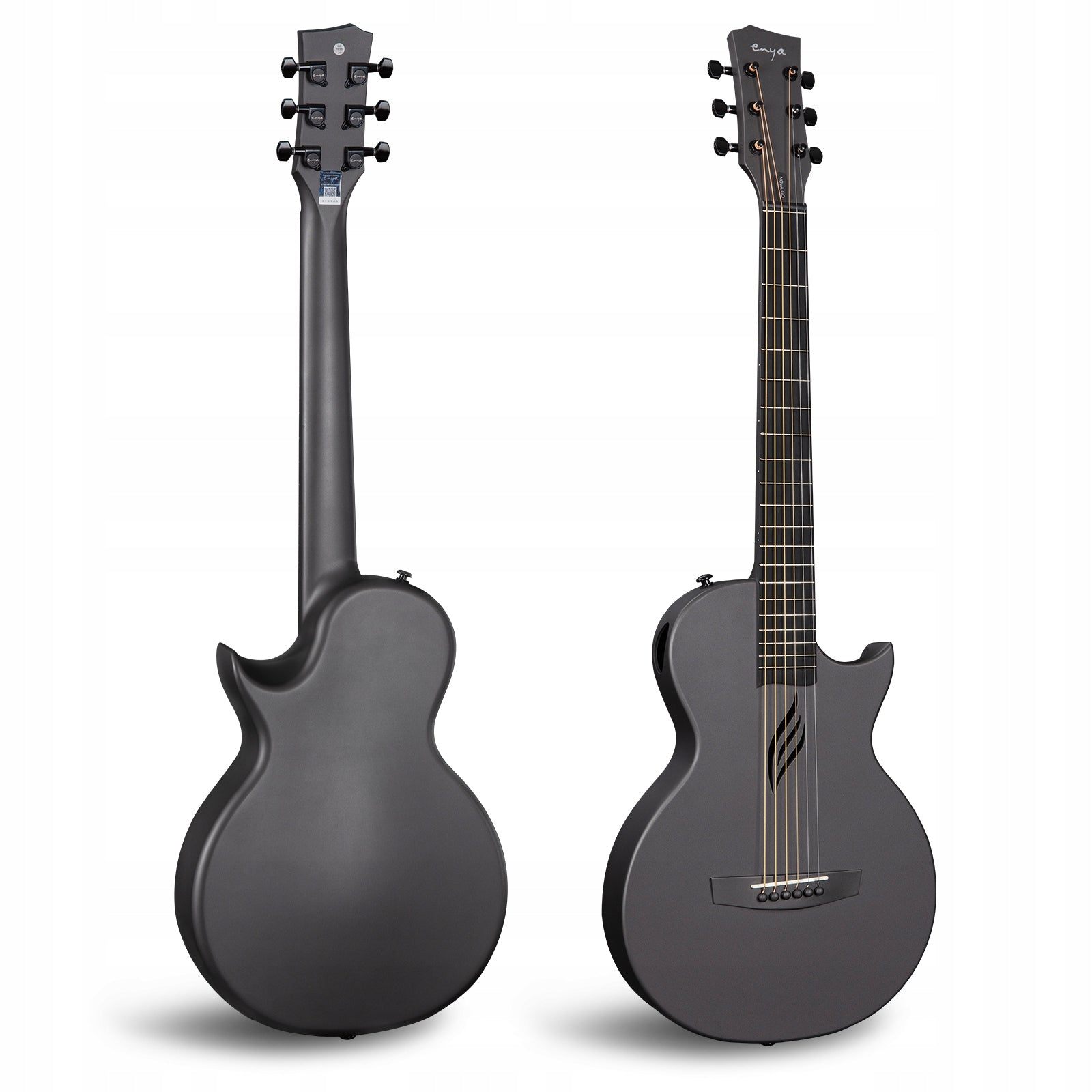 ENYA NOVA GO Black gitara akustyczna włókno węglowe podróżna zestaw