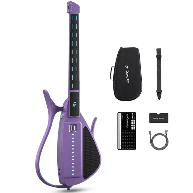 Enya Cyber-G PL-P inteligentna gitara bezstrunowa z modułem kostki fioletowa