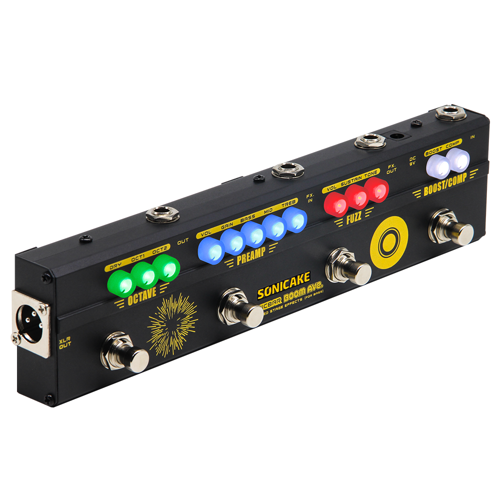 SONICAKE Boom Ave QCE-40 multiefekt basowy preamp kompresor fuzz octaver